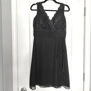 JESSICA HOWARD PETITE | Women's  Lace Chiffon Petite Dress | Black | Size: 10P
